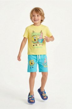 Комплект із футболки з шортами SpongeBob - кислотний жовтий