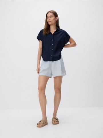 Reserved - Шорти з домішкою льону - блідо-блакитний - 723AC-05X