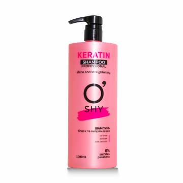Бессульфатный шампунь для волос Oshy Keratin Shampoo Professional Блеск и выпрямление, 1 л Бессульфатный шампунь для волос Oshy Keratin Shampoo Professional Блеск и выпрямление, 1 л