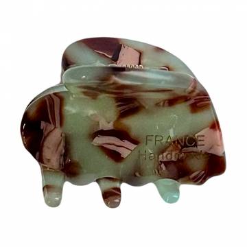Заколка для волос NYU.NYU France Hair Clip Heart Краб, Marble-Green, 3.5*3 см (FR02HCHM03)