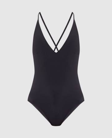 Коричневый купальник с цепочкой мониль