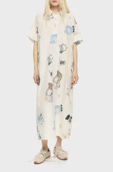 Женское белое платье с узором Белый S Bimba Y Lola 251BR9019.11370