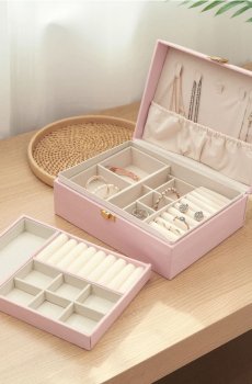Скринька для Прикрас з Комірками - рожевий