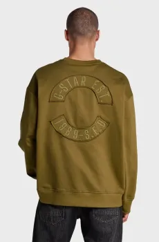 Мужско оливковый свитшот Applique back Оливковый S G-Star RAW D31296,D257