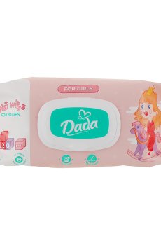 Детские влажные салфетки Dada для девочек, без запаха, с клапаном, 120 шт