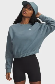 Женский бирюзовый свитшот UA Rival Fleece Fleece Piped Crew Бирюзовый XL Under Armour 6007035-587