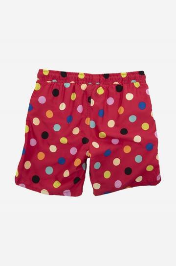 Детские шорты Happy Socks Big Dot цвет красный с узором регулируемая талия Детские шорты Happy Socks Big Dot цвет красный с узором регулируемая талия