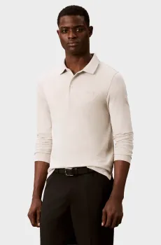 Мужское бежевое поло SLIM SUPIMA LOGO Бежевый L Calvin Klein LV04LH240G