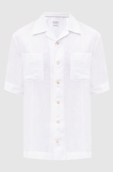 Белая рубашка с льном и коноплей