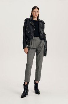 Reserved - Штани-сигарети зі стрілками - темно-сірий - 2296I-90X