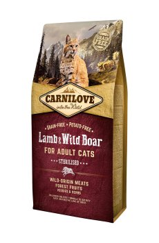 Сухой корм для стерилизованных кошек Carnilove Cat Sterilised с ягненком и кабаном, 6 кг