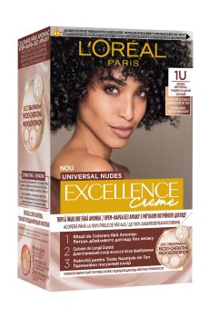 Стойкая безаммиачная крем-краска для волос LOreal Paris Excellence Creme Universal Nudes 1U Универсальный черный, 192 мл