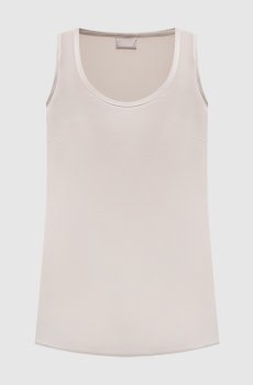 Бежевый топ из шелка