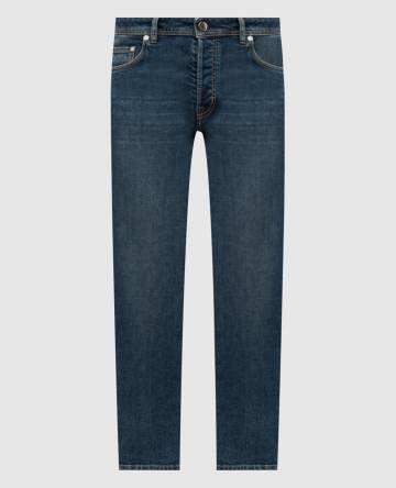 Синие джинсы с эффектом потертости