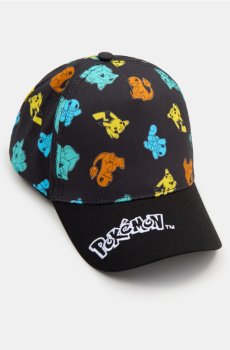 Бавовняна шапка з вишитим написом Pokémon - чорний