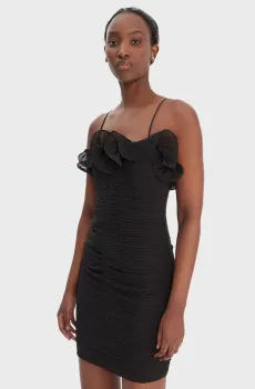 Женское черное платье Черный S Guess W6RK80.WI342;JBLK