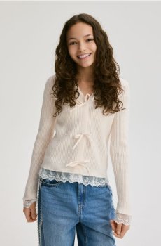 Reserved - Кардиган з вовняної суміші - нюдовий - 796IE-02M