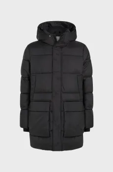 Мужская черная парка LONG HOODED QUILT PUFFER MW Черный XL Calvin Klein K10K113465