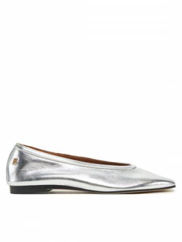 Tommy Hilfiger Балетки Soft Metal Lthr Ballerina No Bow FW0FW08601 Срібний Tommy Hilfiger Балетки Soft Metal Lthr Ballerina No Bow FW0FW08601 Срібний