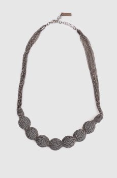 Серое колье с цепочкой мониль