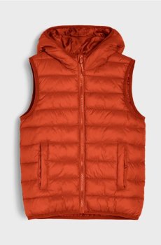 Стеганий жилет з капюшоном - помаранчевий