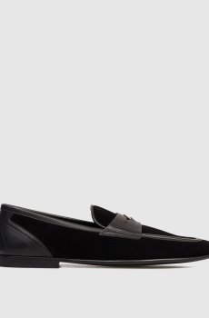 Черные замшевые лоферы с монограммой логотипа DG
