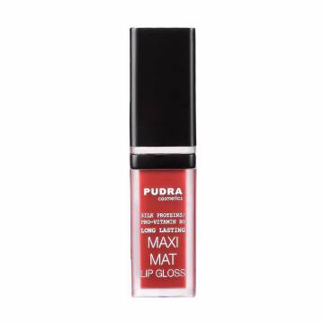 Матовый блеск для губ Pudra Cosmetics Maxi Matt Long Lasting Lip Gloss с протеинами шелка та провитамином B5, 15, 7 мл Матовый блеск для губ Pudra Cosmetics Maxi Matt Long Lasting Lip Gloss с протеинами шелка та провитамином B5, 15, 7 мл
