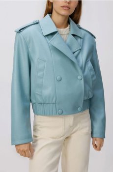 Reserved - Куртка зі штучної шкіри - блідо-бірюзовий - 479IA-06X