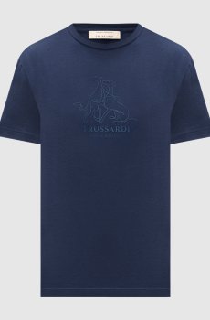 Синяя футболка с принтом