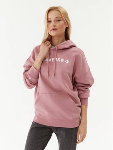 Converse Світшот Wordmark Fleece Hoodie Emb 10025690-A11 Рожевий Regular Fit Converse Світшот Wordmark Fleece Hoodie Emb 10025690-A11 Рожевий Regular Fit