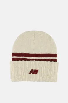 Бежевая шапка Striped Knit Hat Бежевый ONESIZE New Balance LAH01053LIN