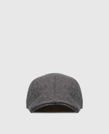 Серое кепи из шерсти с вышивкой логотипа