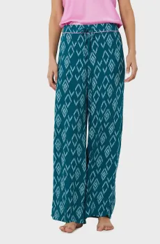 Женские зеленые брюки с узором GISOU Зеленый S Etam 6544024