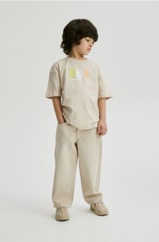 Reserved - Бавовняні штани - бежевий - 467HK-08X