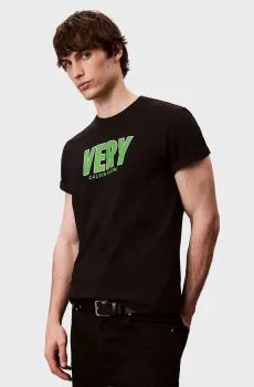 Мужская черная футболка SS 20S SN VERY Черный S Calvin Klein Jeans LV04RD800G