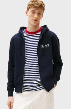 Мужское темно-синее худи STACKED Синий 3XL Tommy Hilfiger MW0MW39375