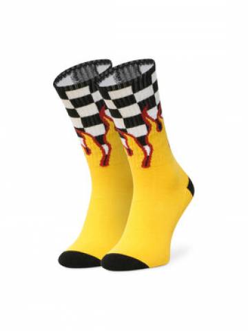 Vans Високі чоловічі шкарпетки Flame Check Crew VN0A4TQHZIA1 Жовтий Vans Високі чоловічі шкарпетки Flame Check Crew VN0A4TQHZIA1 Жовтий