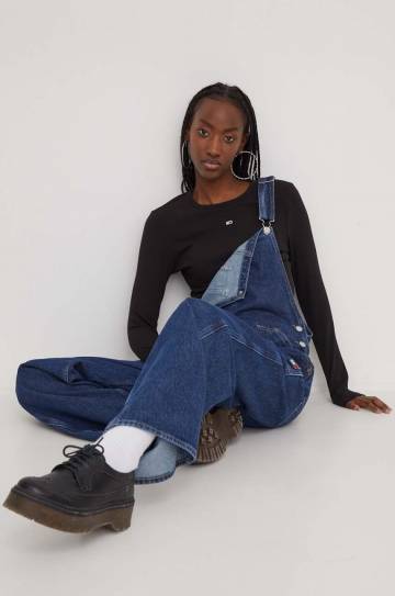 Лонгслив Tommy Jeans женский цвет чёрный DW0DW17387 Лонгслив Tommy Jeans женский цвет чёрный DW0DW17387