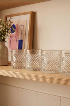 Склянки з декоративними жолобленнями 4 pack - clear