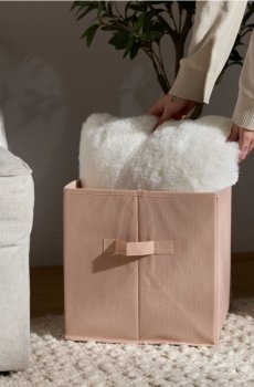 Складні кошики для зберігання з ручками набір із 2 шт. - рожевий