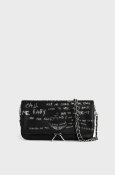 Женский черный кожаный клатч Rock Черный ONESIZE ZADIG&VOLTAIRE LWBA03903_BLACKFW25