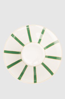 Белая фарфоровая глубокая тарелка Striche Verdi e Oro