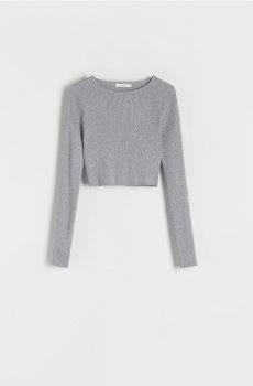 Reserved - Джемпер з металевої в’язки - світло-сірий - 6336B-09L