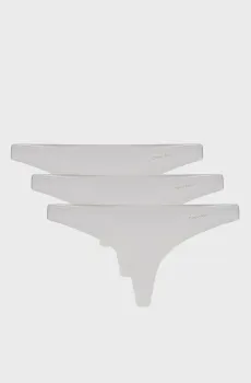Женские белые трусики (3 шт) THONG Белый L Calvin Klein 000QD3558E