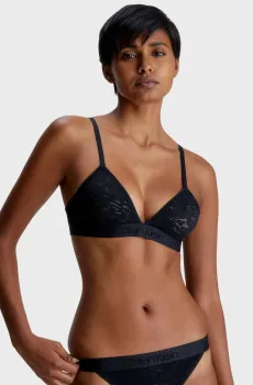 Женский черный бюстгальтер UNLINED TRIANGLE Черный XS Calvin Klein 000QF7491E