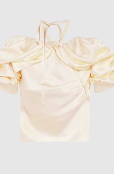 Желтый топ с драпировкой