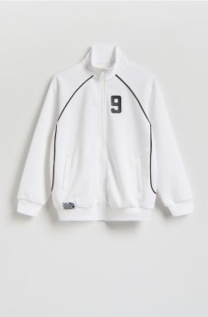 Reserved - Розстібна кофта з віскозою - білий - 646HR-00X
