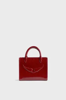 Женская красная кожаная сумка Angel XS Wrinkled Patent Красный ONESIZE ZADIG&VOLTAIRE LWBA04257_POWER