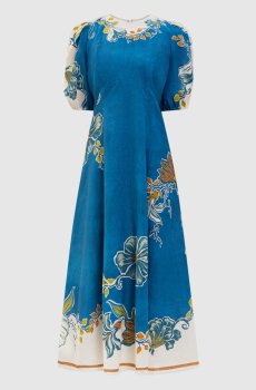 Синее платье миди Luda из льна