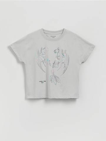 Reserved - GIRLS` T-SHIRT - світло-сірий - 560EX-09X Reserved - GIRLS` T-SHIRT - світло-сірий - 560EX-09X